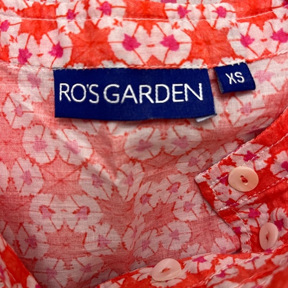RO’S GARDEN Nini Floral Button-Up Blouse in Red - Picture 5 of 6